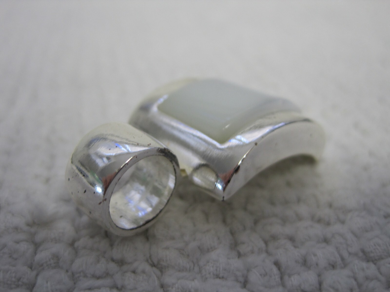 Roman Brand White Stone on Silver Tone Pendant-No Chain FAST SHIPPING!!