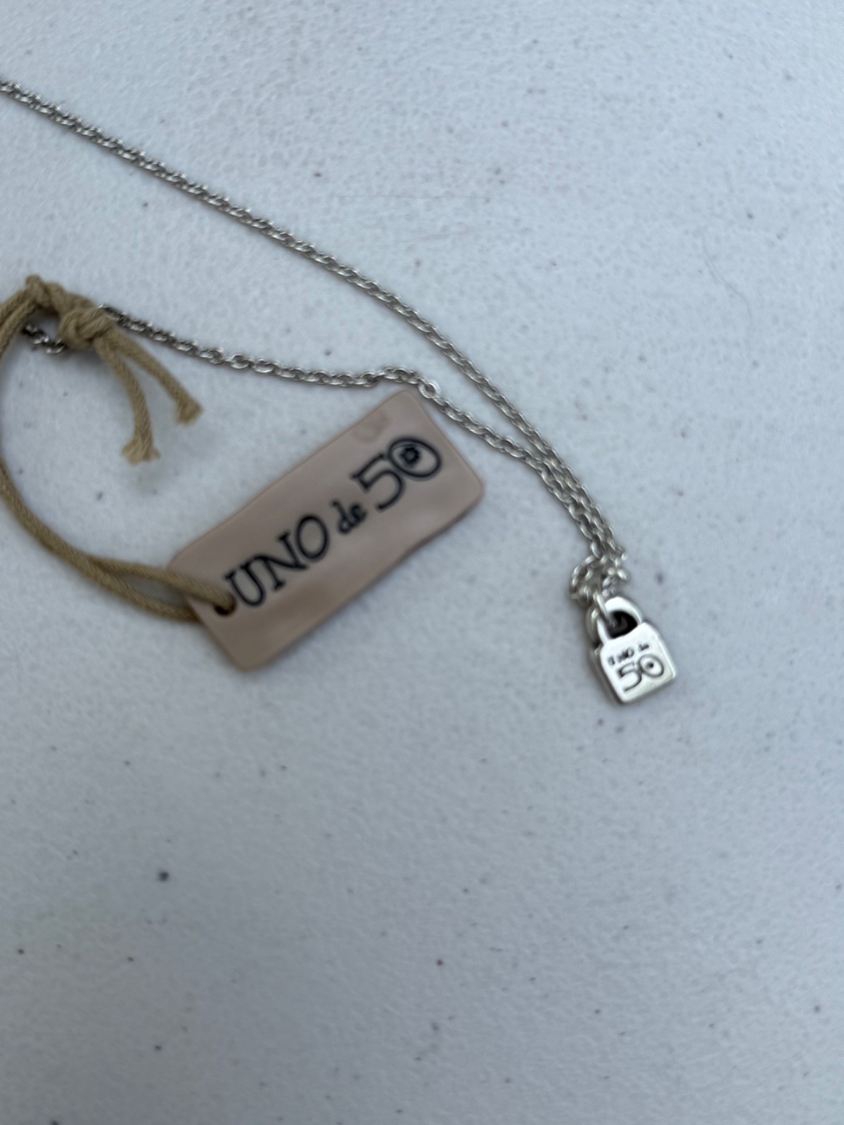 Uno de 50 Lariat ‘Y’ Necklace Gray Ball Silver-Plated Anchors ~46” Free Ship NWT