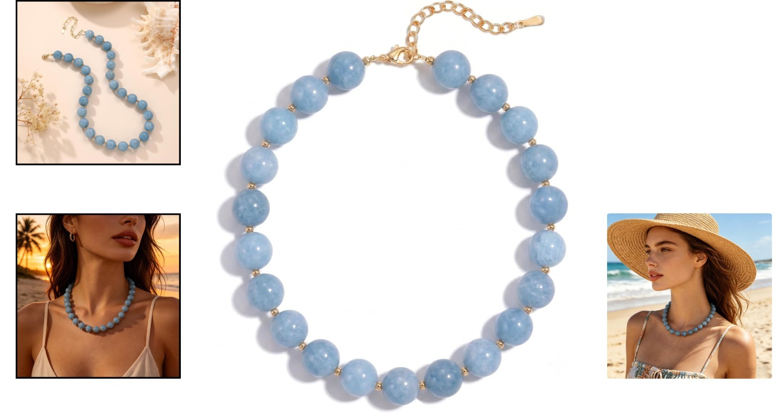 Unique Multi-Colored Choker Necklace with Natural Stone Beads – Fashion Gift