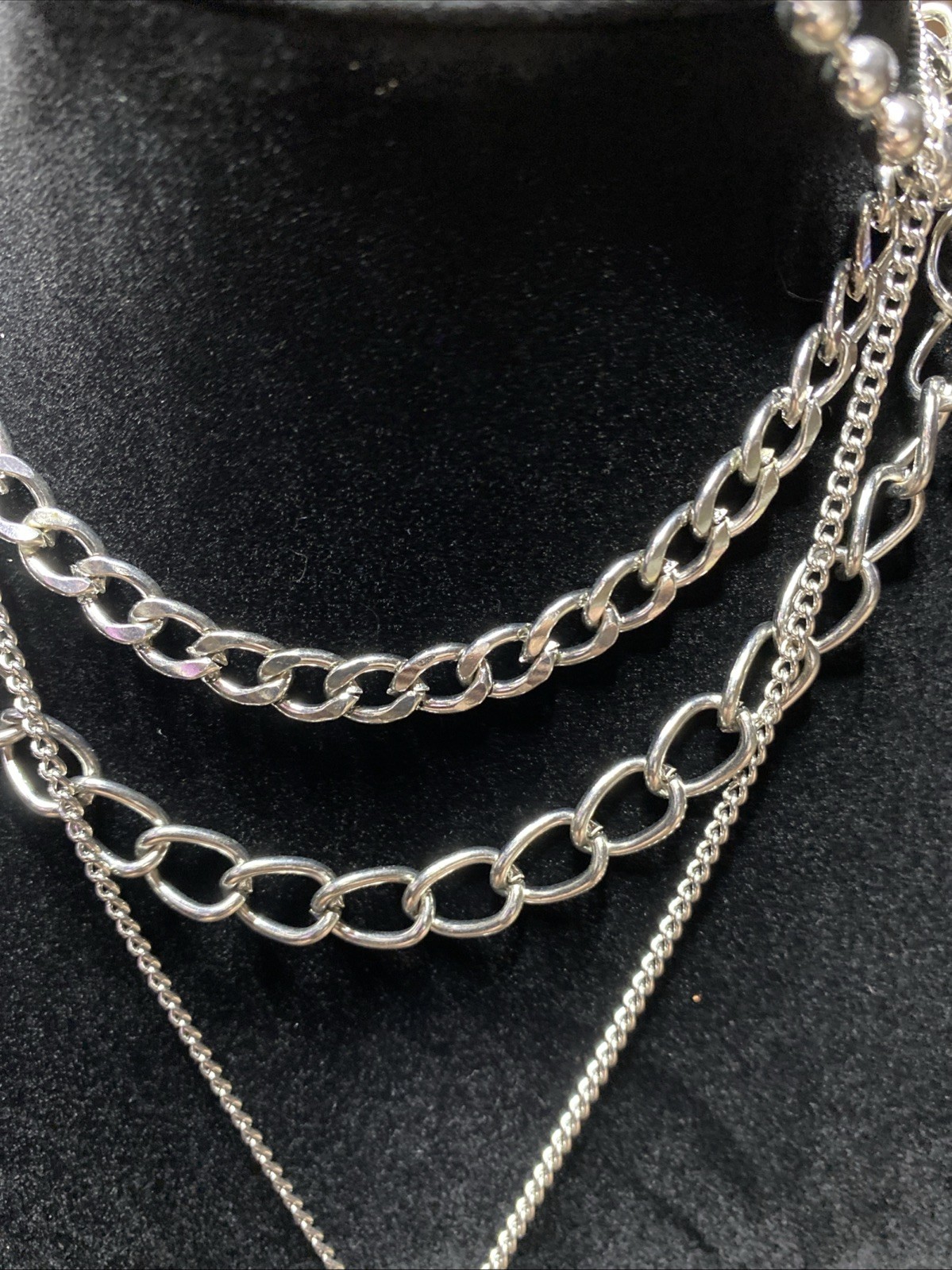4 Chain Layered Necklaces IGIRL Pendant Silver Tone Bag Chain Bag Charm NWT