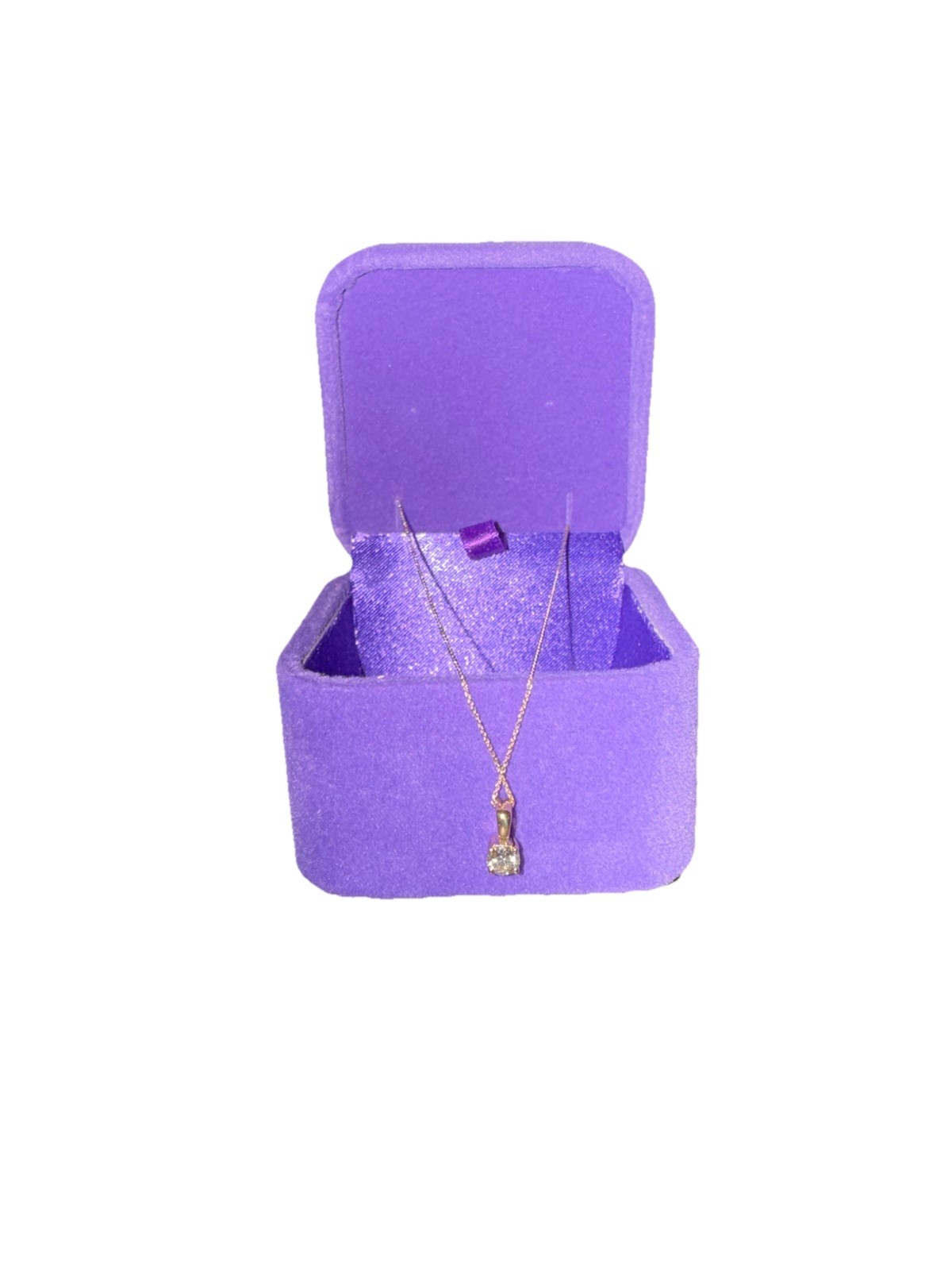14k Yellow Gold Diamond Necklace .33ct Round Brilliant Solitaire Pendant