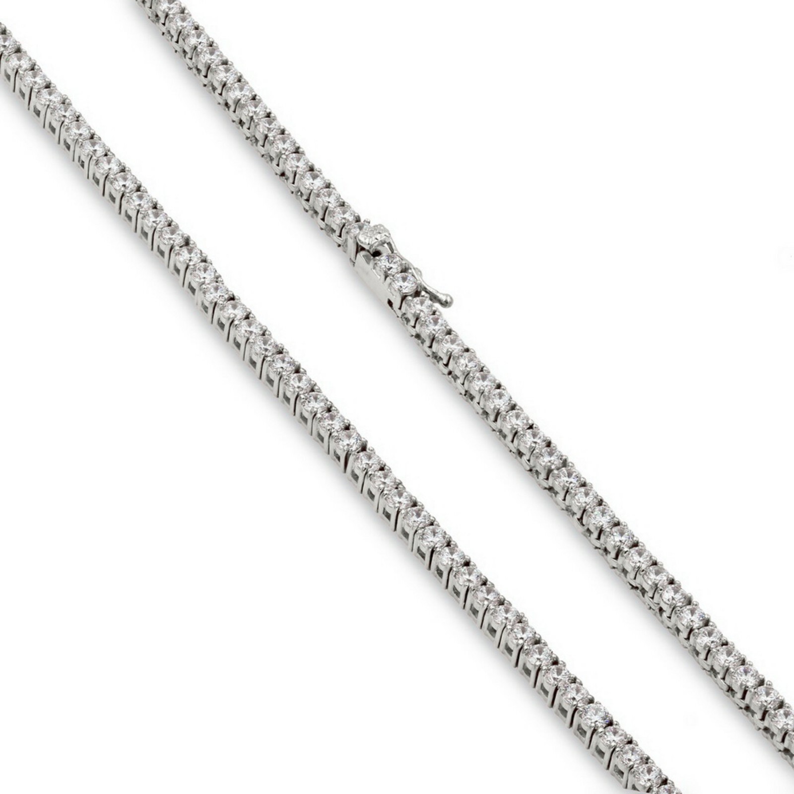 34 inches ANTI-TARNISH Stainless Steel with Cubic Zirconia Tennis Necklace