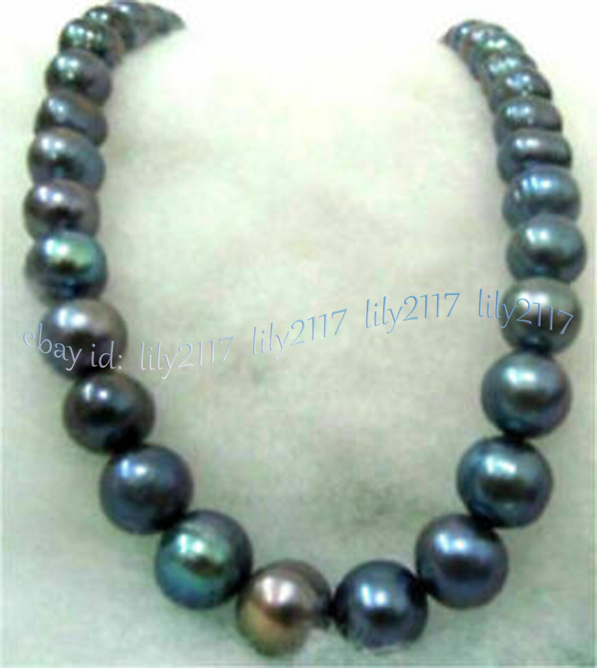 Rare 11-12mm South Sea Black Green Tahitian Pearl Necklace 14-36 inches 14K Gold