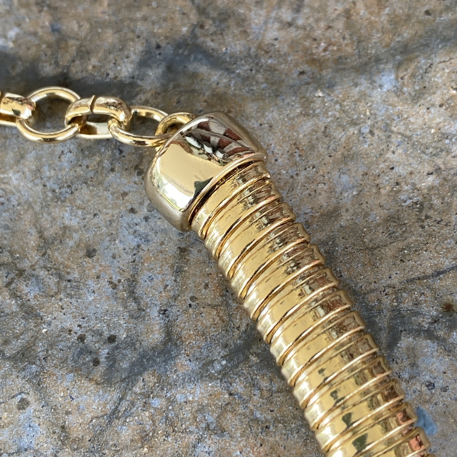 LRL Lauren Ralph Gold Tone Tubogas Omega Collar Choker Band Necklace