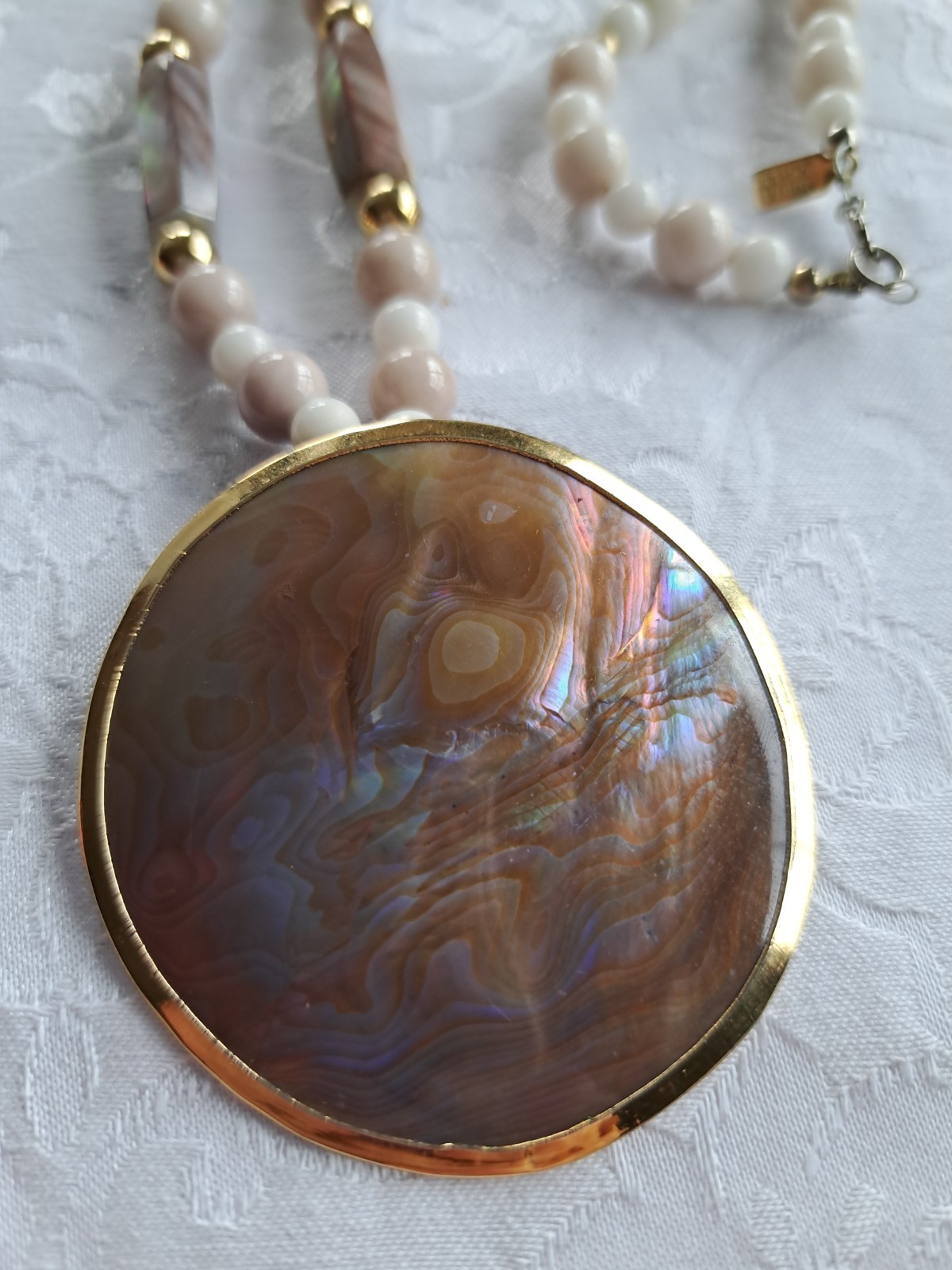 Karla Jordan Bohemian Beaded Necklace Shell Pendant
