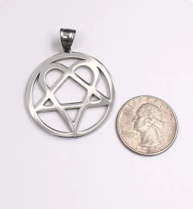 HIM Stainless steel Hip Hop Rock Music Him Heartagram Star Hear Pendant Necklace