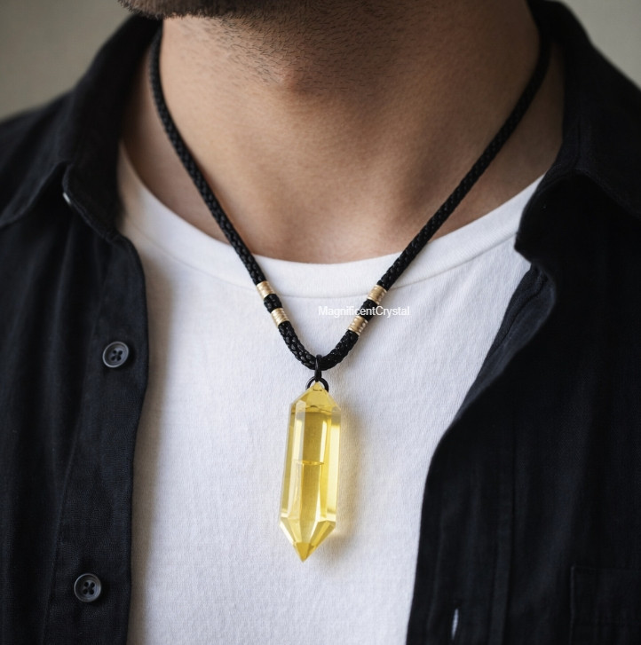 High Quality Citrine Pendant Healing Yellow Crystal Abundance Necklace Gift