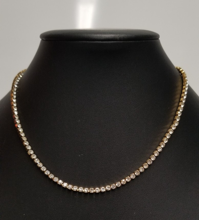 Louise Carter 18K Gold Plated Monaco Tennis Necklace 16″ + 2″