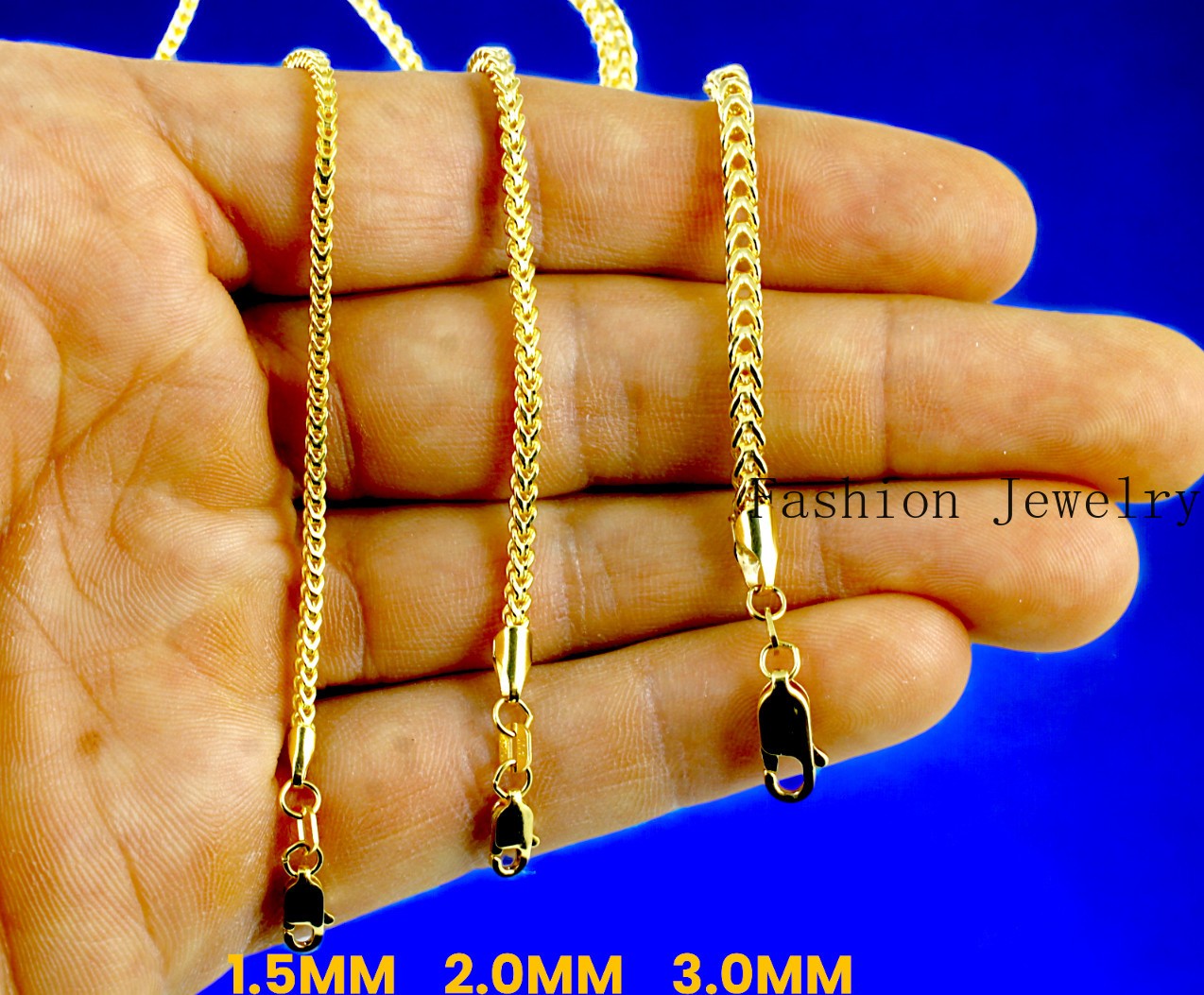 10K Yellow Gold Franco Box Square Necklace Bracelet Chain Real 2mm-7mm 7″-30″