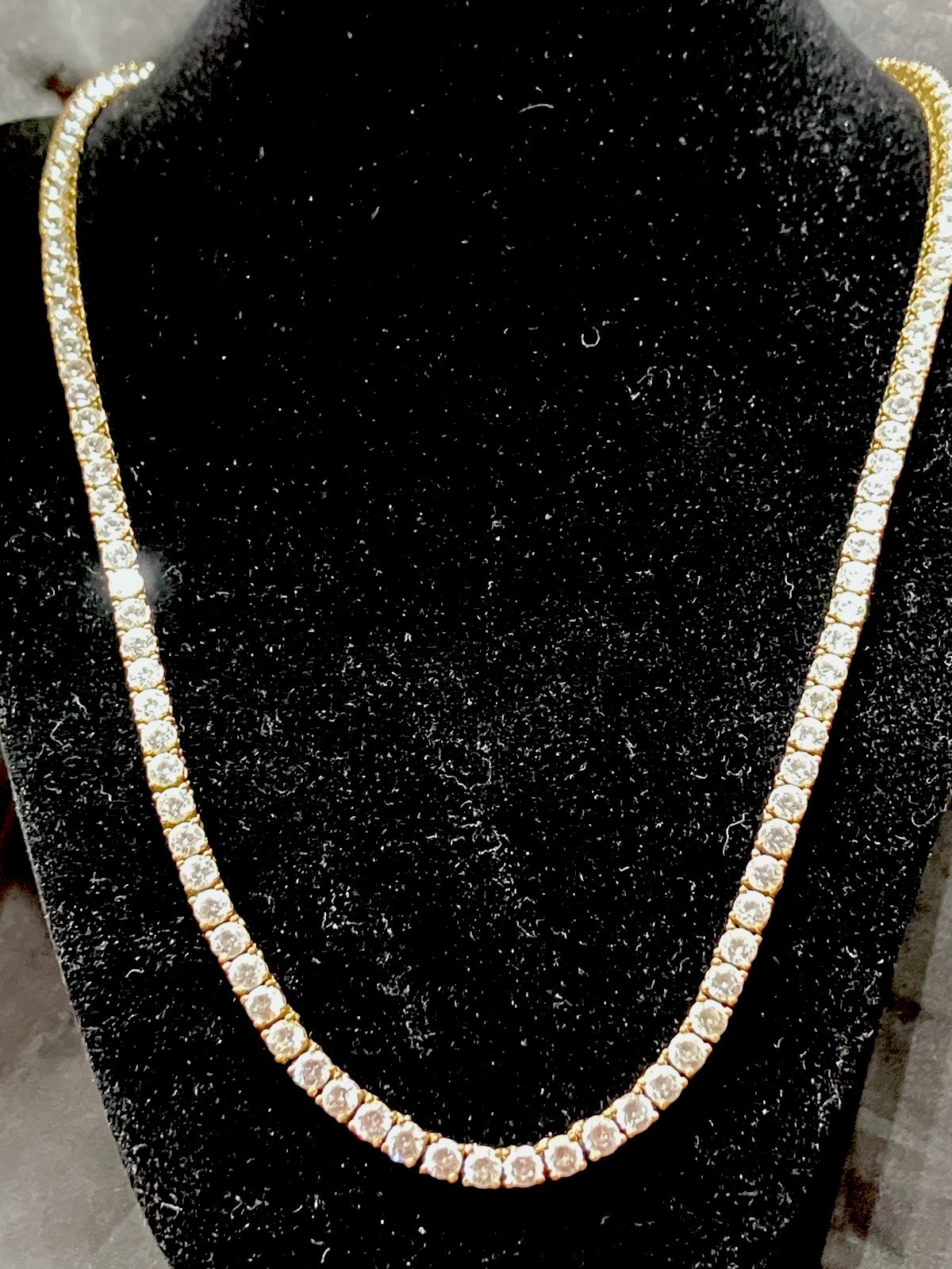 Womens/Mens Cubic Zirconia Tennis Necklace 22inch Very Reflective!4mm cz 40gm wt