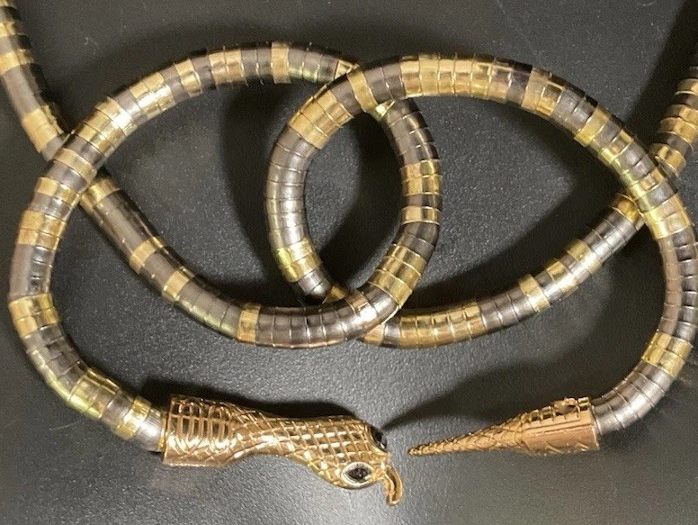 Bendable Silver, Black, Gold Snake Necklace Choker Steam Punk Posable Adjustable