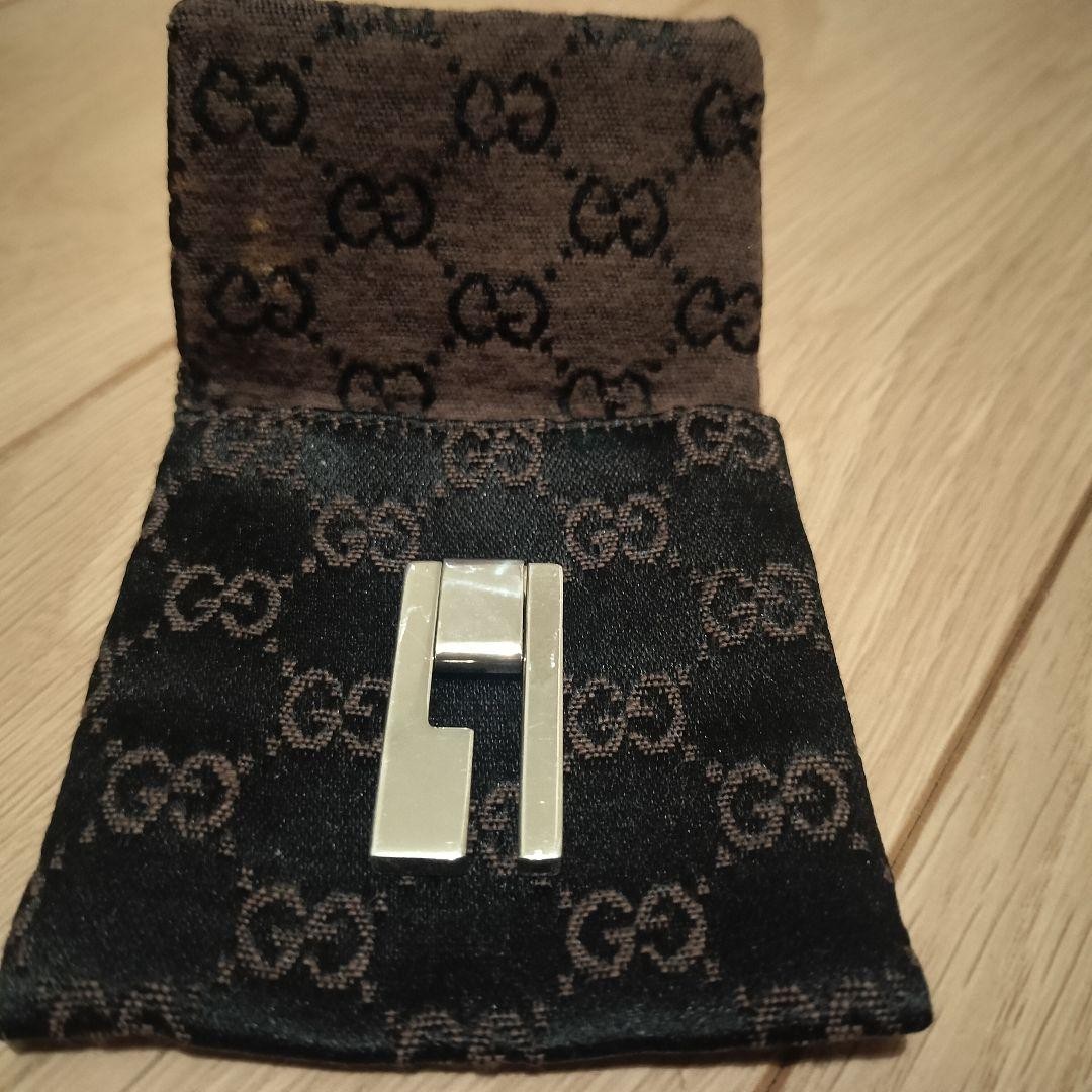 Excellent GUCCI G Plate Silver Necklace Top Pendant Top