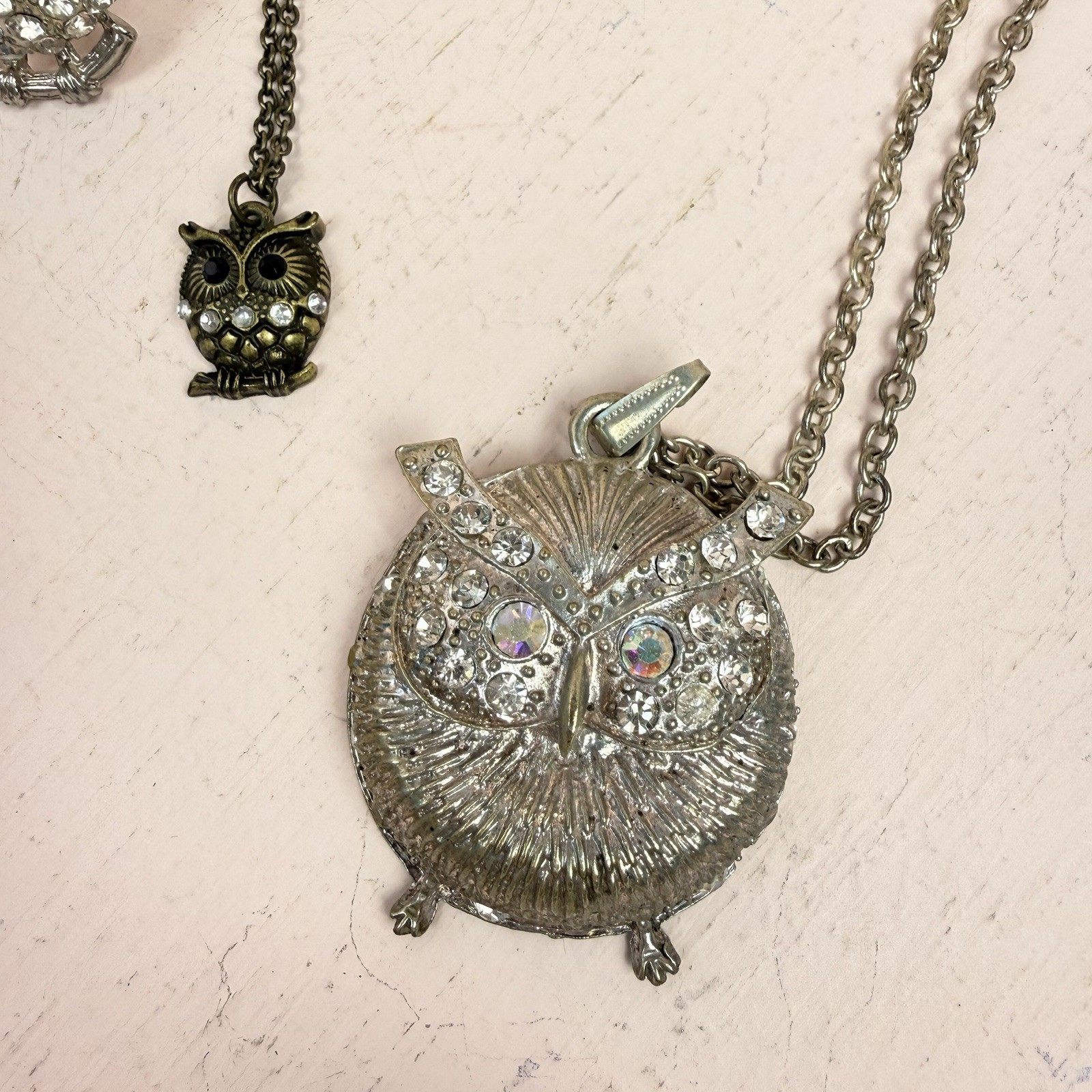 Lot of OWL Jewelry 2 Pendants 2 Rings Boho Teen Tween Adult