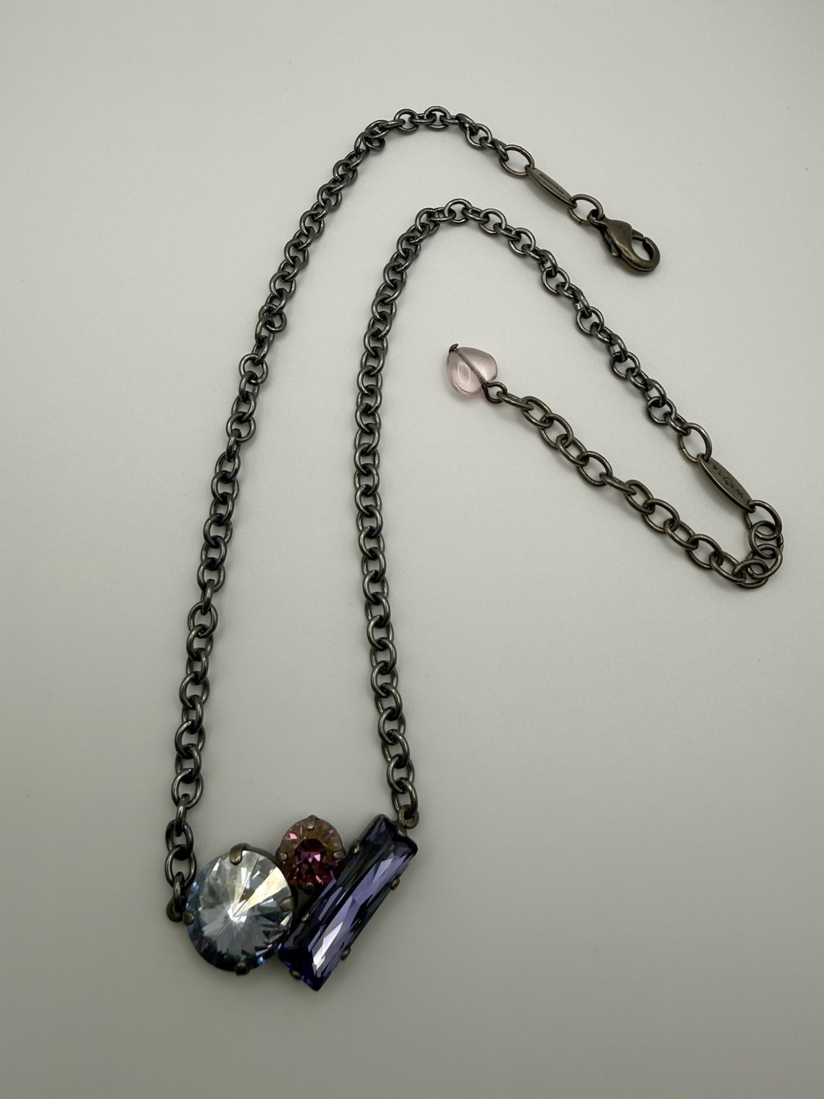 Sabika three-stone Cluster crystal accent necklace Winter 2014 (W14) Collection