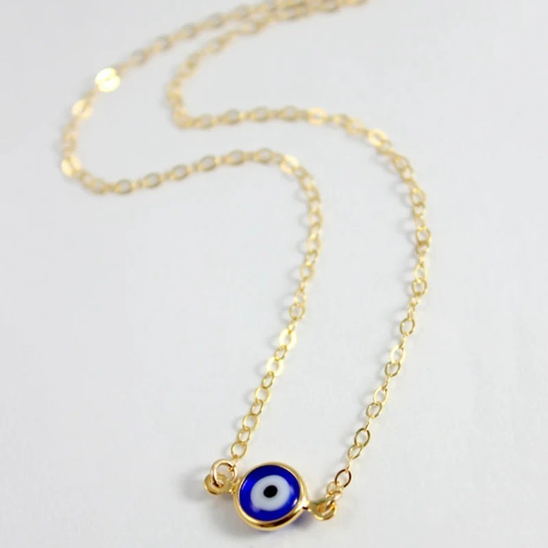 Boho Evil Eye Crystal Necklace Multi Layer Pendant Women Beach Jewelry