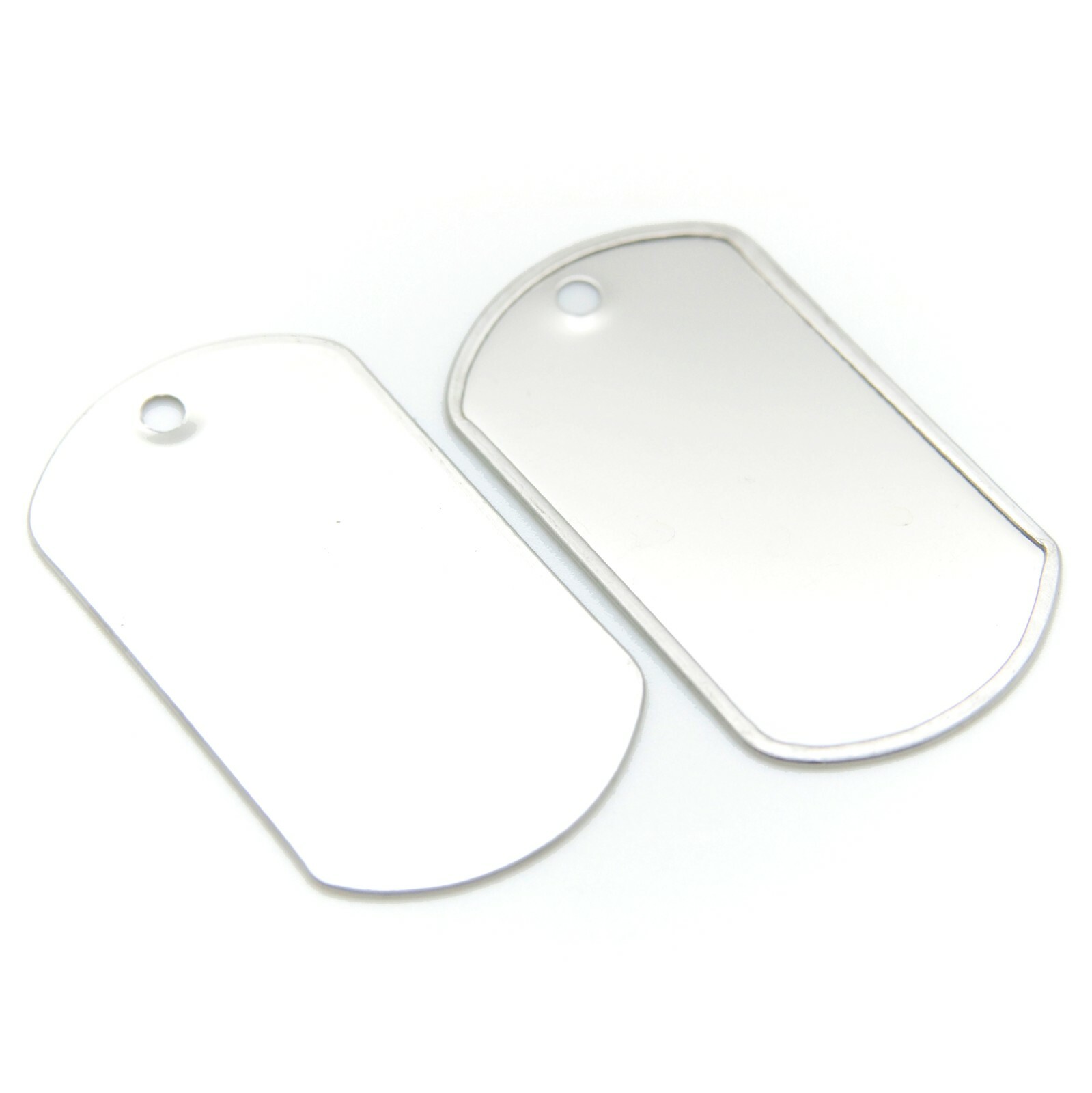 LOT OF 100 200 500 1000 BLANK DOGTAG STAINLESS STEEL MILITARY SPEC SHINY MATTE