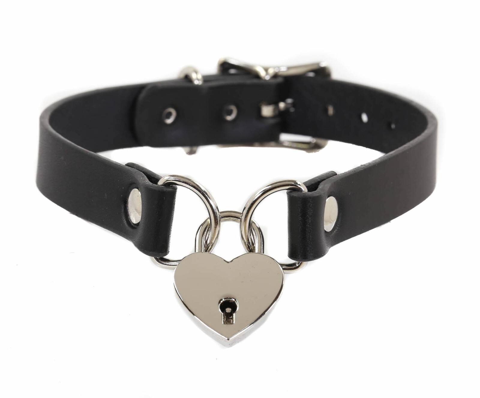 Heart Lock Choker Collar Day Sub Collar Gothic BDSM Punk for Women Men Funk Plus