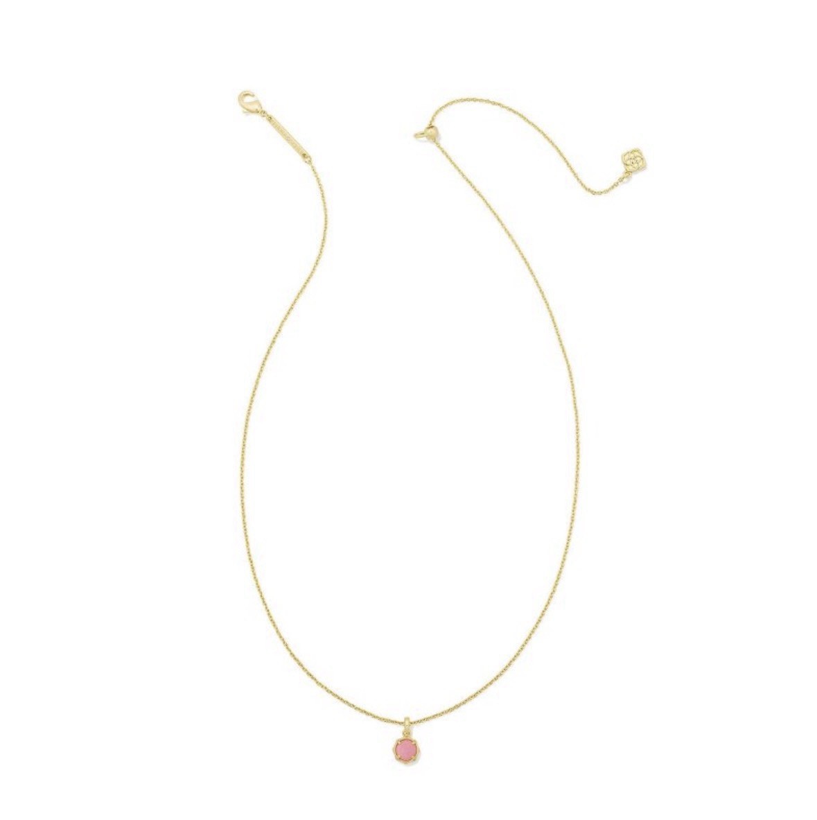 Kendra Scott Mini Landon Pendant Necklace Gold/Mauve Quartzite One Size
