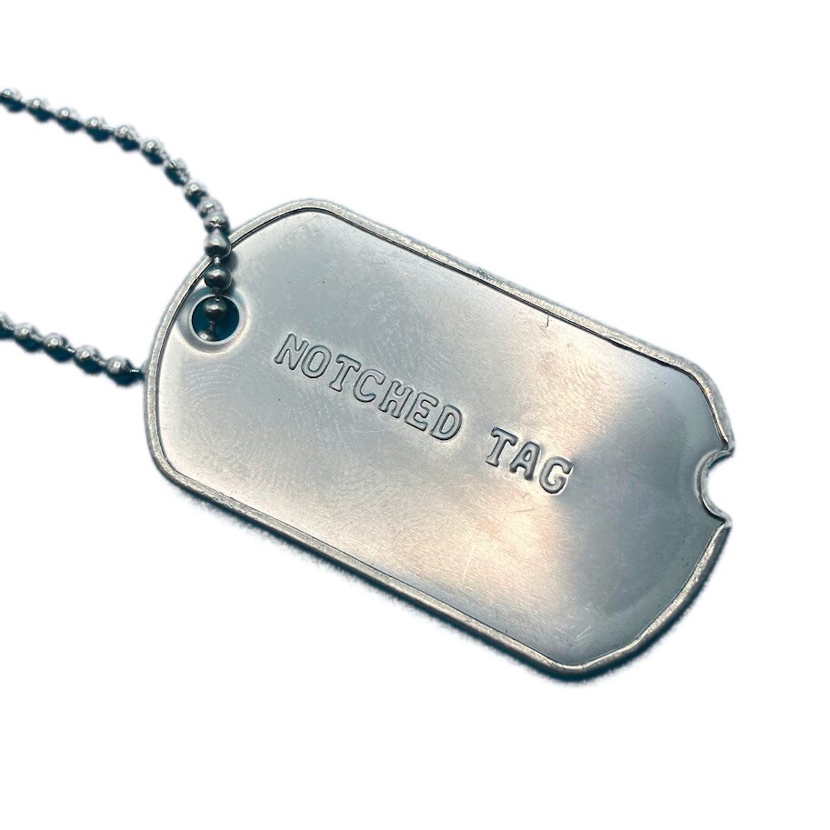 Military ID Dog Tags Stainless Steel Personalized Custom Embossed Army