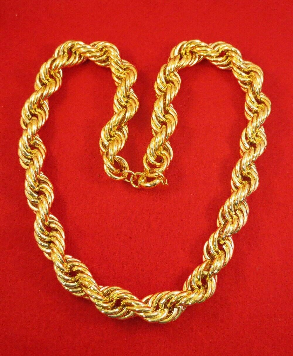 24″,26:,28″,30″ BLING 16mm or 20MM 18KT GOLD PLATED DOOKIE RUN DMC ROPE CHAIN