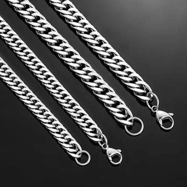 16-36″ Inches Stainless Steel Silver Cuban Chain Men Womens Necklace 3/5/7/9/11m