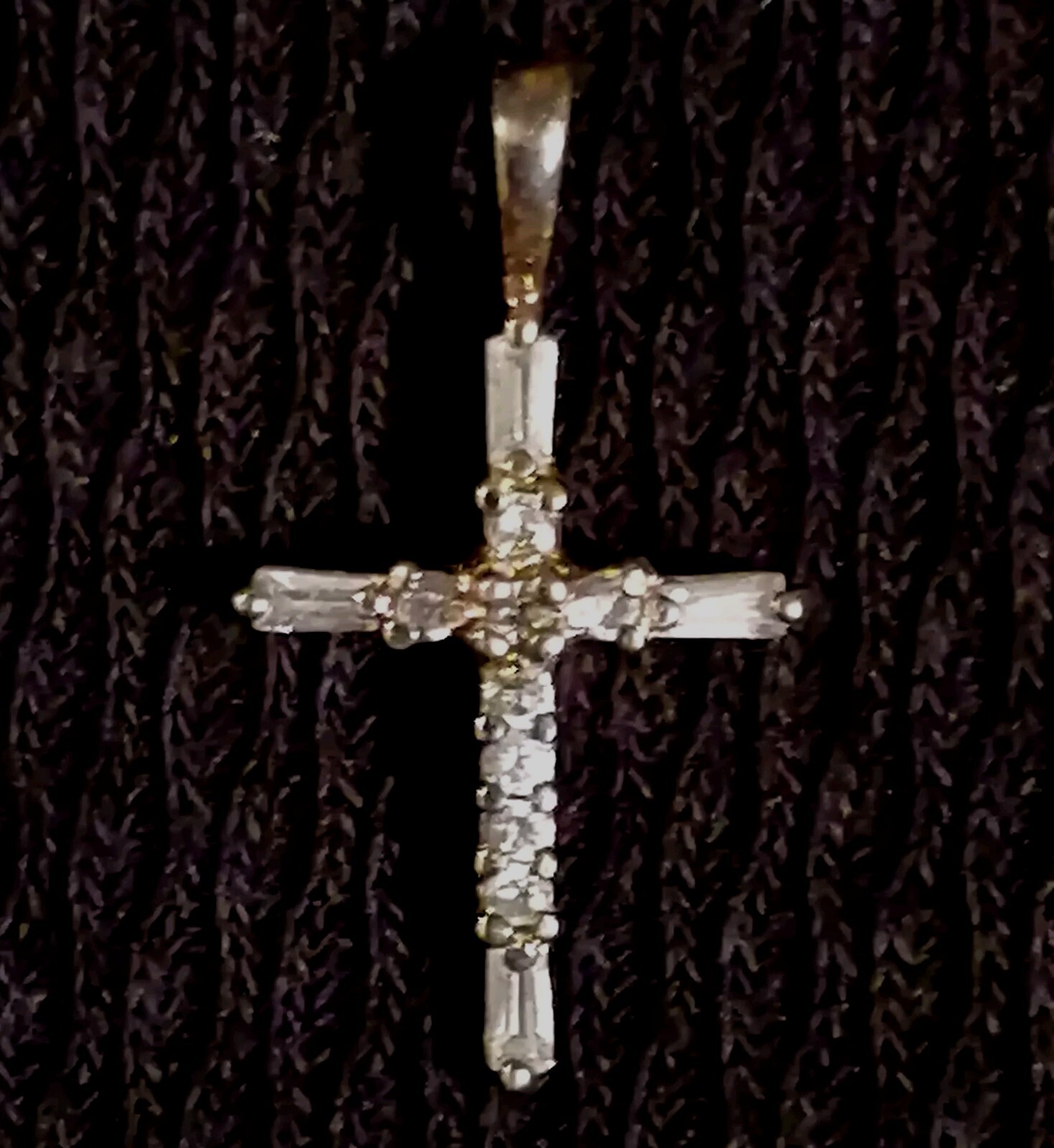 TINY 925 w/CZ’s CROSS…. (SEE DESCRIPTION) Vermeil, Small, Petite, Ladies