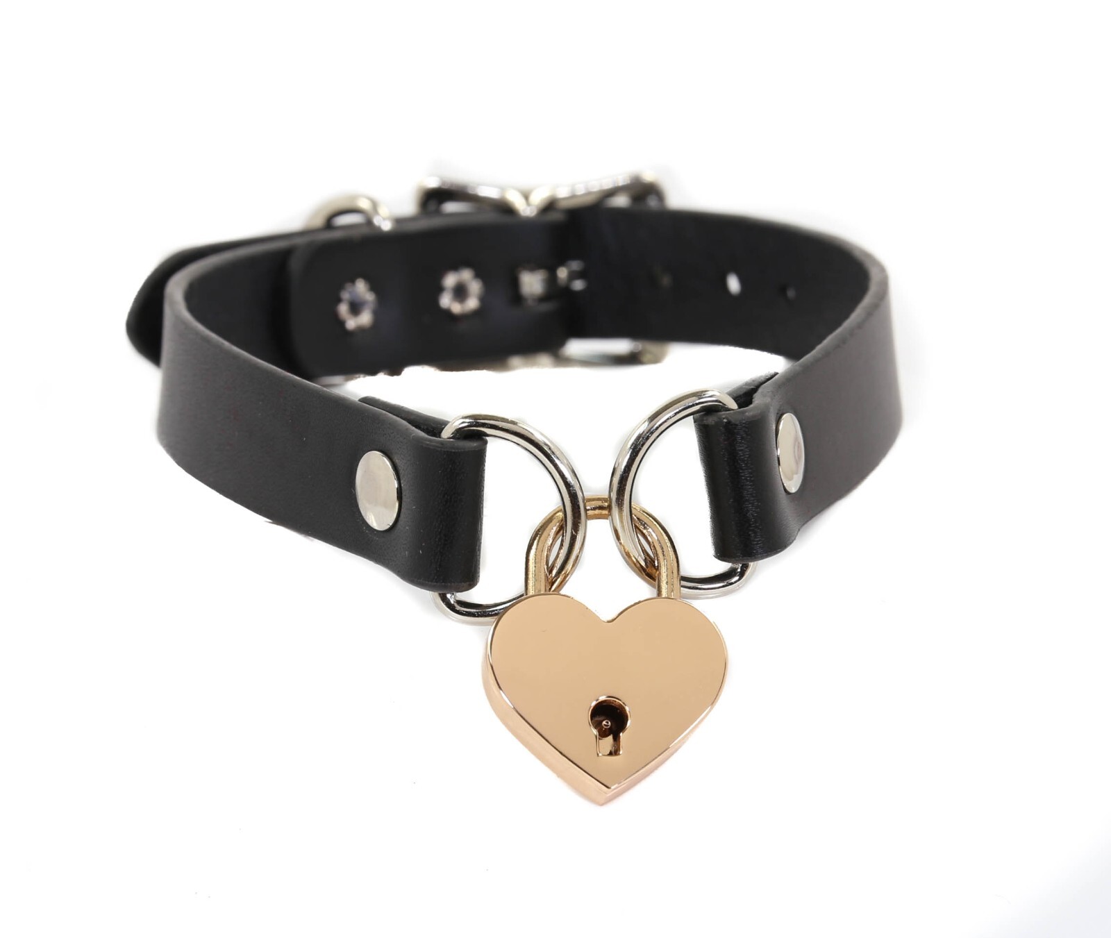 Heart Lock Choker Collar Day Sub Collar Gothic BDSM Punk for Women Men Funk Plus