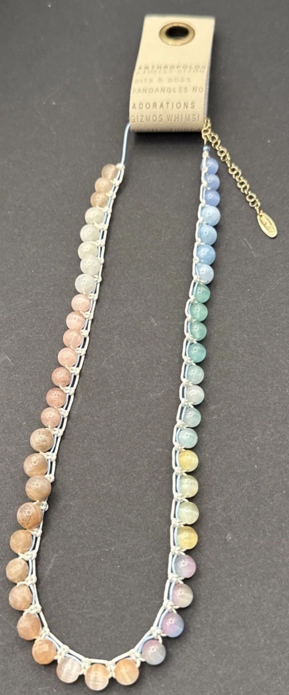 By Anthropologie Glass Pearl Collar Necklace 15” BNWT