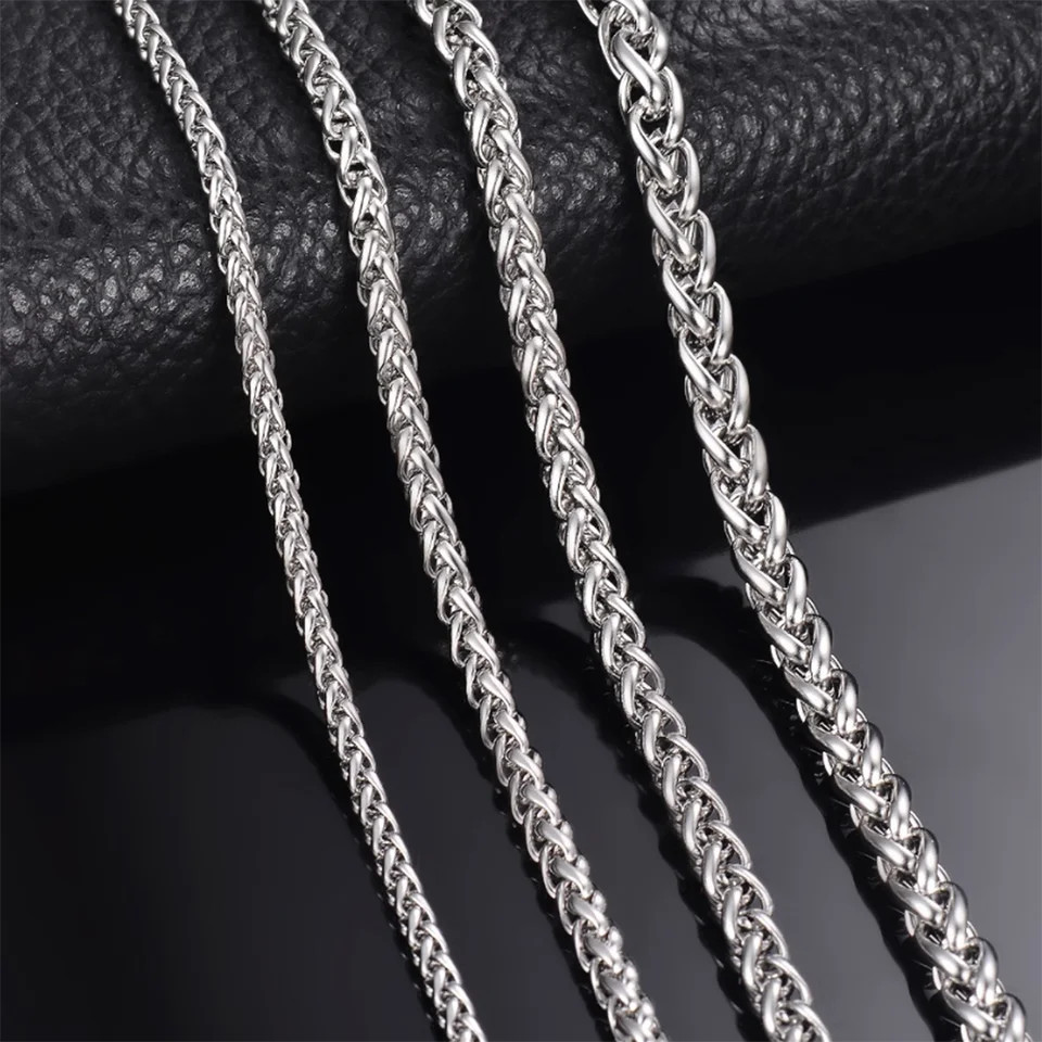 Stainless Steel Link Chain Necklace Gold Color 3mm 6mm Width 16 40 Inch Jewelry