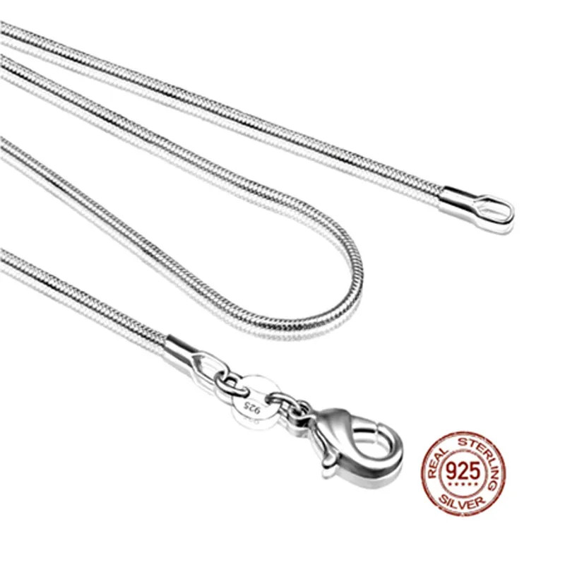 Men&Women’s 925 Sterling Silver Tarnish-Free Italian Snake Chain Necklace 16-38″