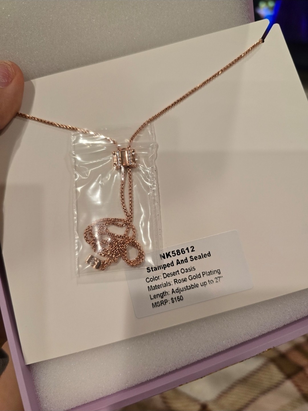 BP NK58612 Rose Gold Plated Round Link Chain Necklace Multicolor Crystal 27in