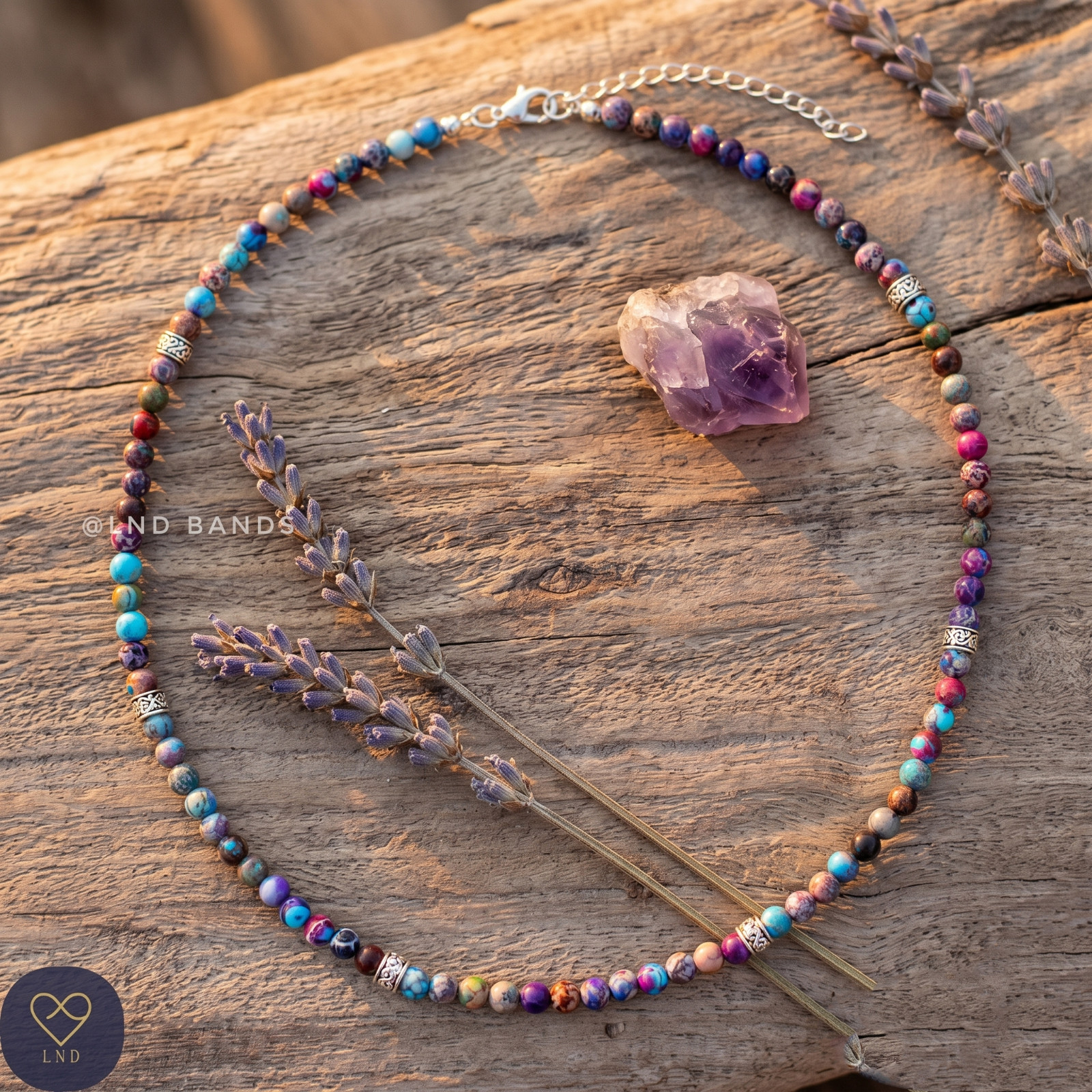 Multicolor Chakra Stone Beaded Choker Necklace Boho Healing Jewelry For Women