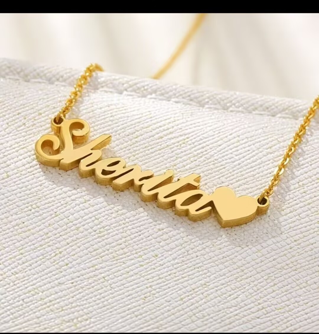 Personalized Name Necklace 18K Gold Plated Customize Any Name Anniversary Gift