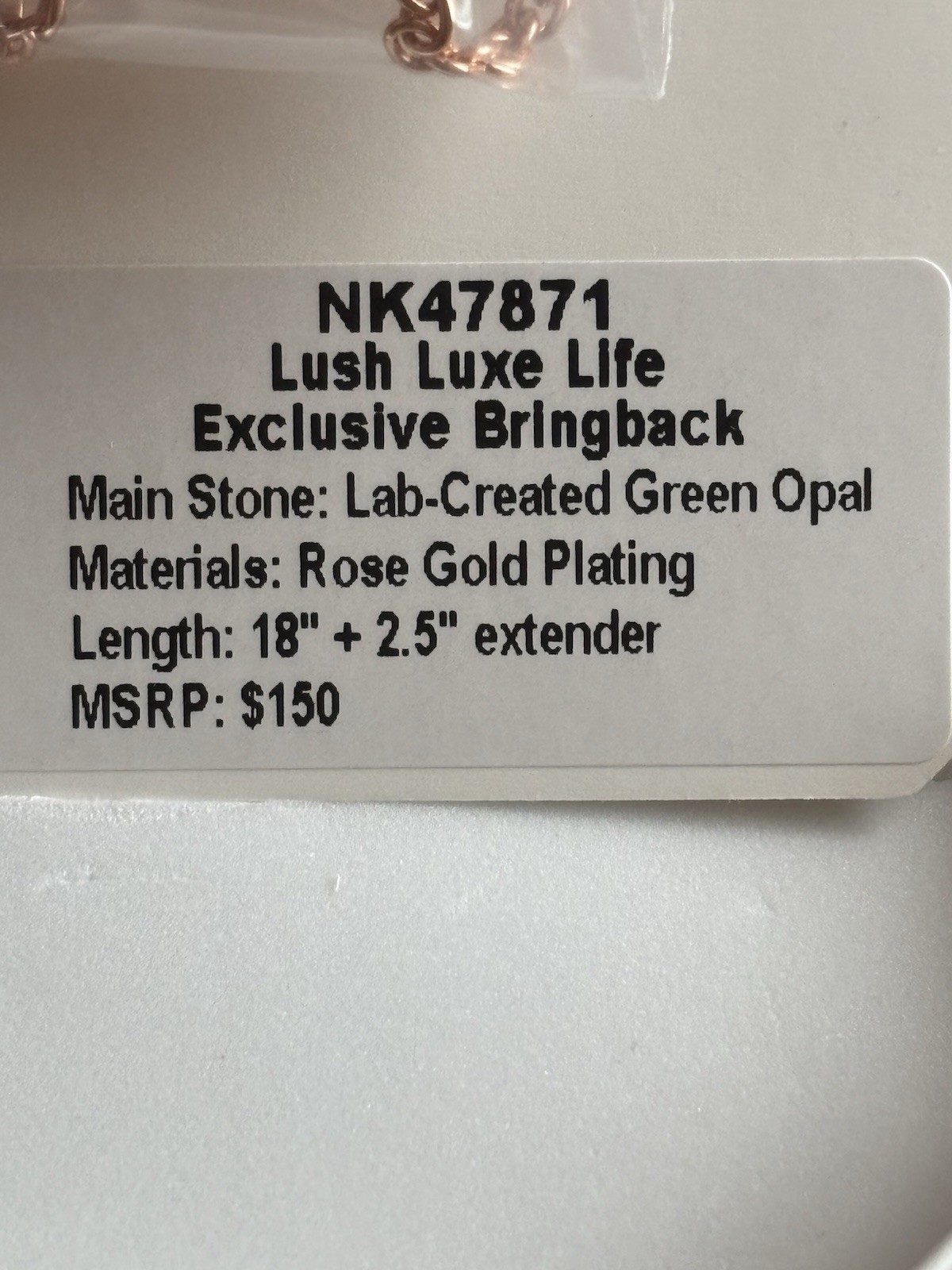 Bomb Party OG “Lush Luxe Life” Rose Gold Plated Lab-Created Green Opal