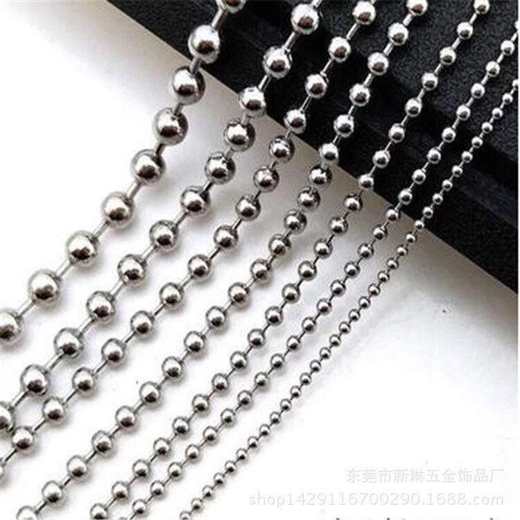 1.5mm-10mm Fashion Women Mens 316L Stainless Steel Necklace Ball Chain 18-40″