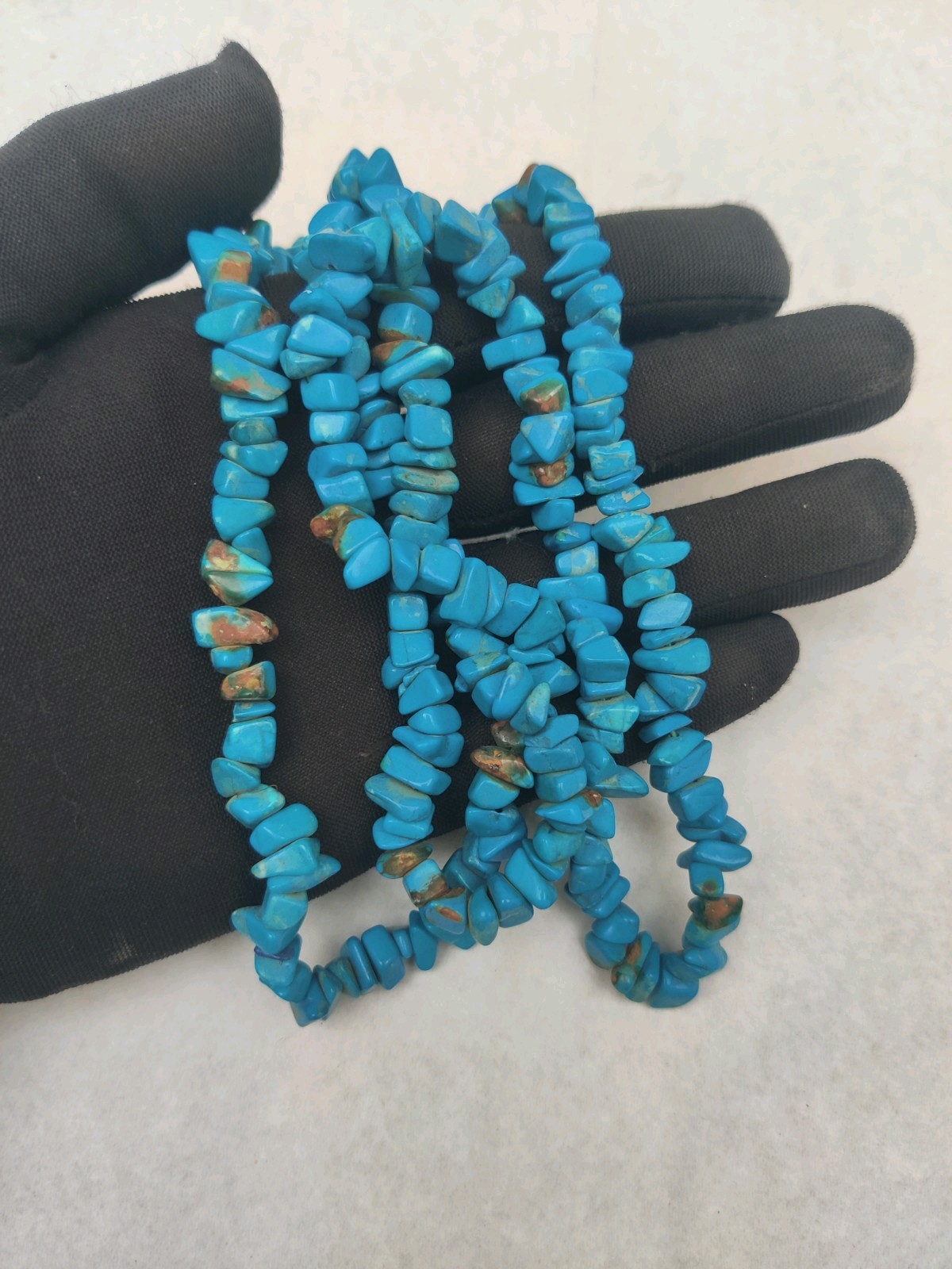 5x Natural Turquoise Chip Necklaces Lot 30″ Long Mala / Healing Crystals