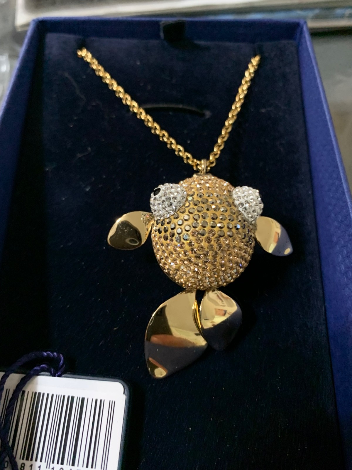 Swarovski Lychee-Goldfish Pendant Long/Large 3D Moving Tail Fins Crystal 1110471