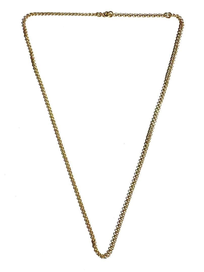 Sterling W.Round Chain Necklace 18KGP