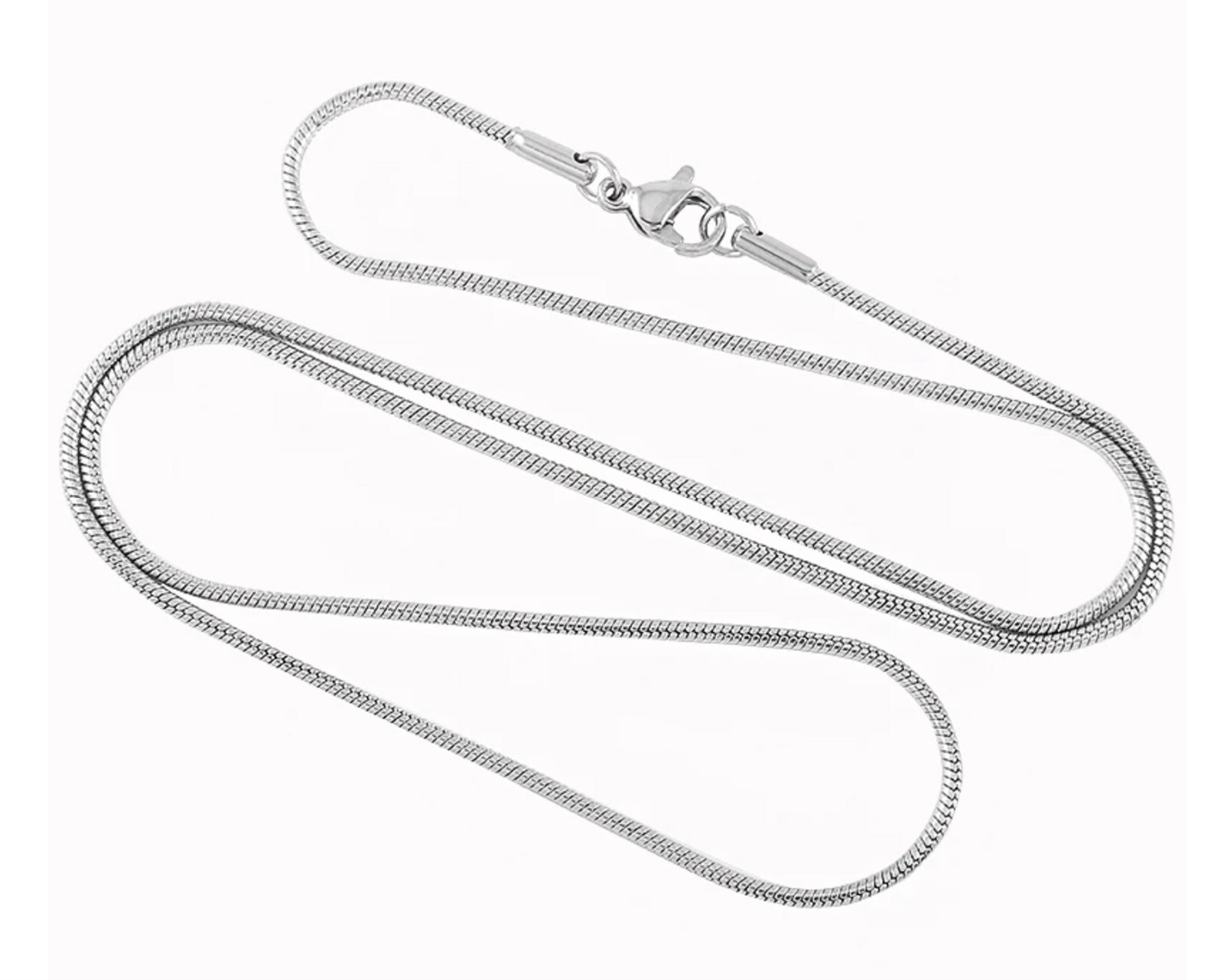 316L Stainless Steel Men Women Round Snake Chain Necklace 16-24 inch