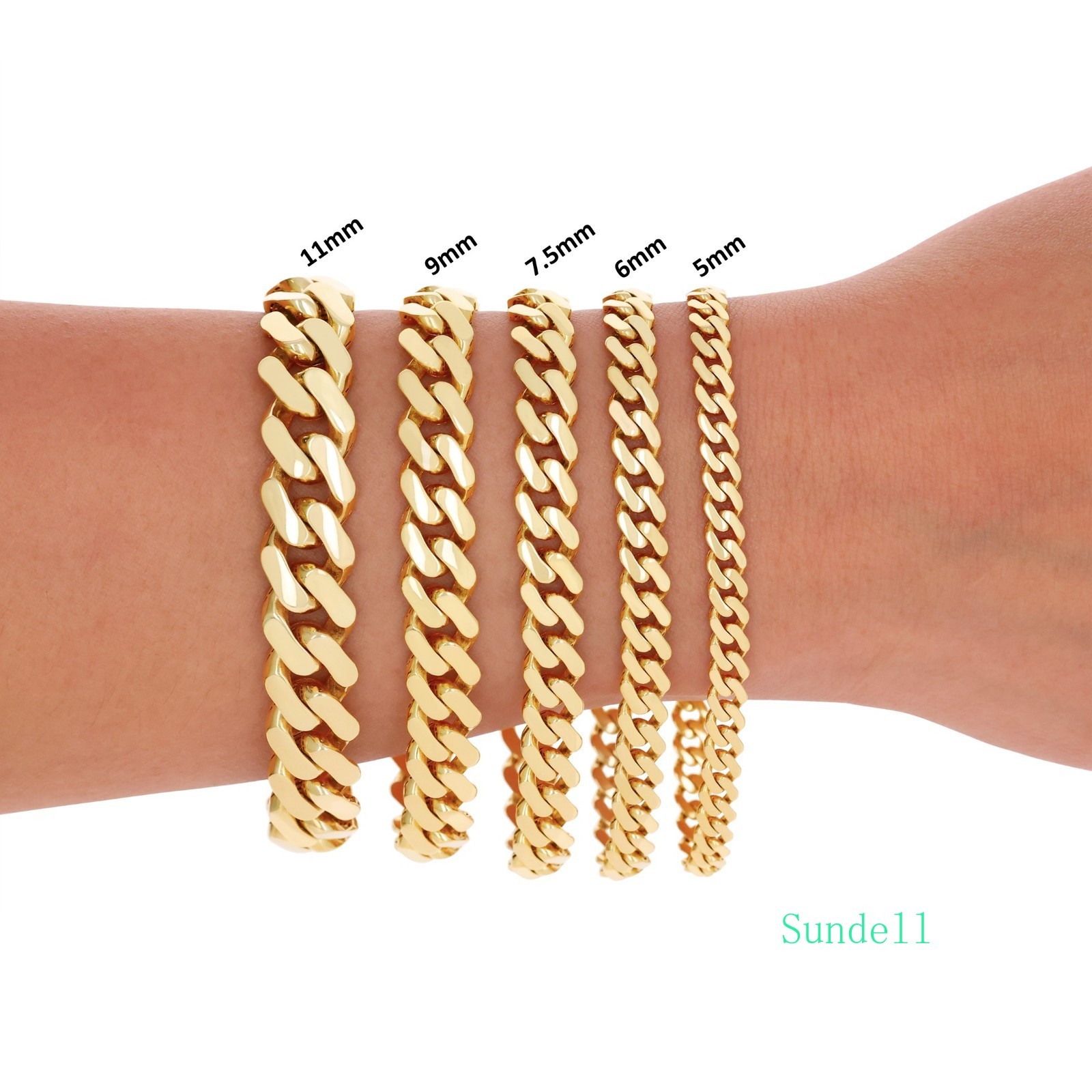 14k Yellow Gold Miami Cuban Royal Monaco Chain 5mm-17mm Necklace Bracelet 7″-30″