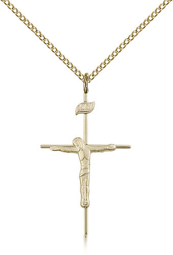 Gold Filled Crucifix Pendant For Women On 18 Chain – 30 Day Money Back Guara…