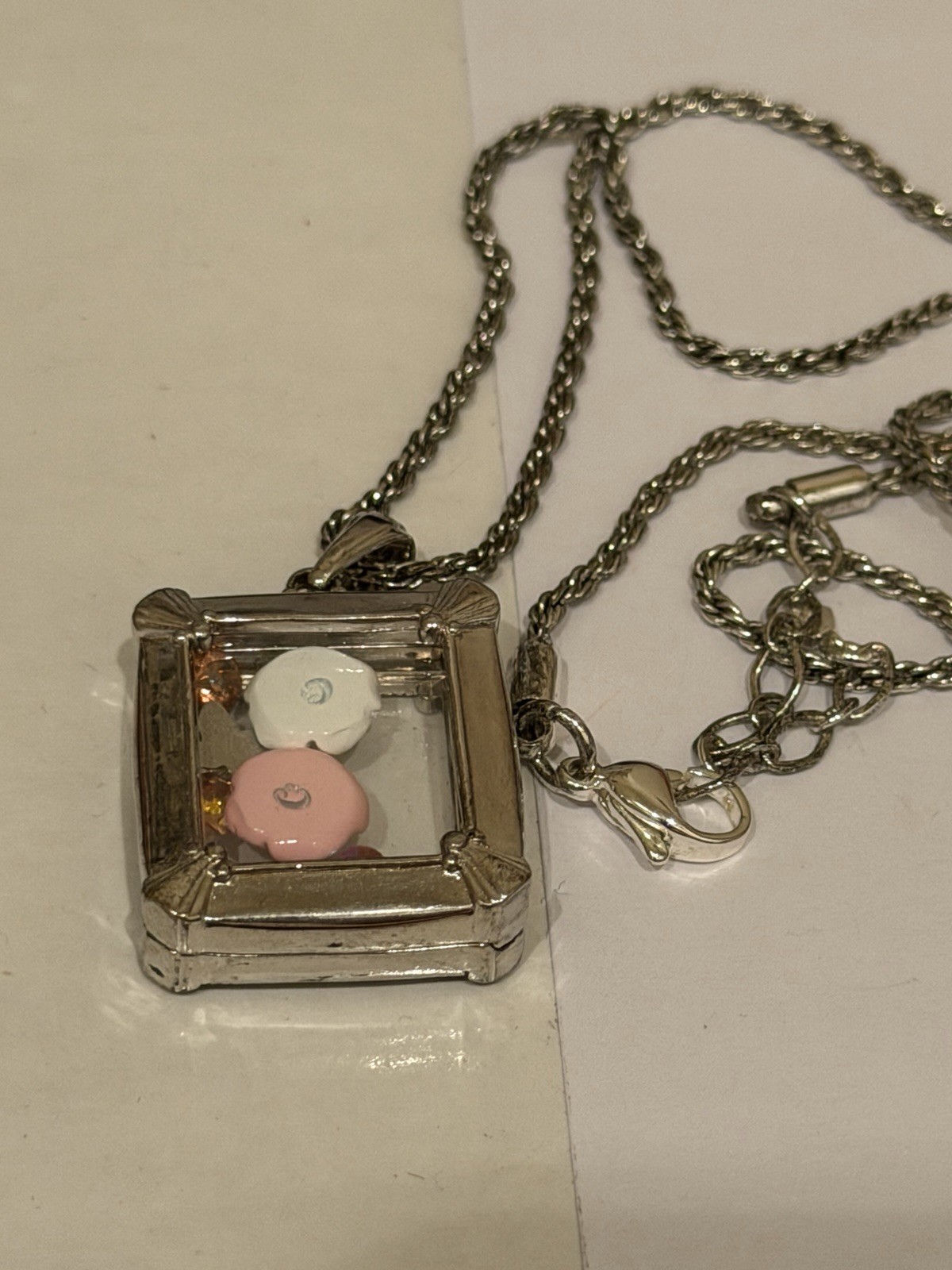 Origami Owl Square Marcasite Locket Set