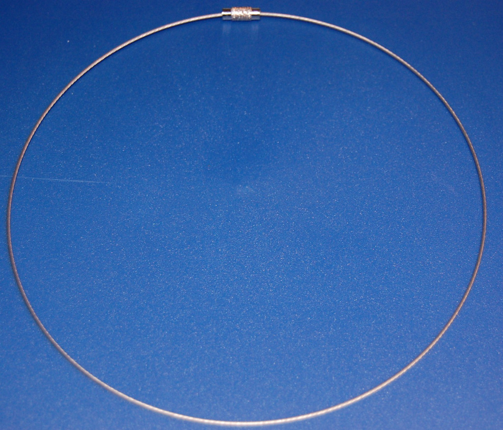 18″ 1.5 mm Silver Color Coated Cable Choker with Screw Clasp Can Trim for Anklet