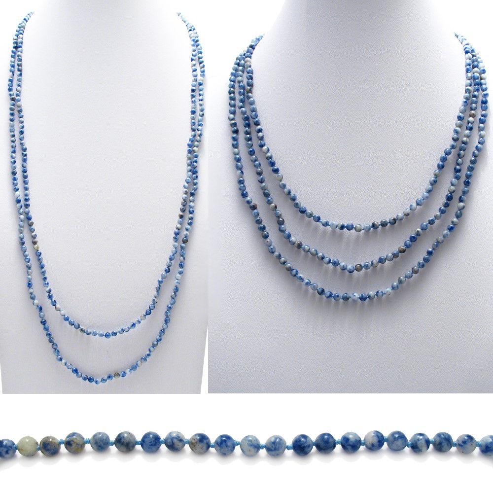 Genuine Sodalite 70″ Long 5mm Bead Stranded Necklace