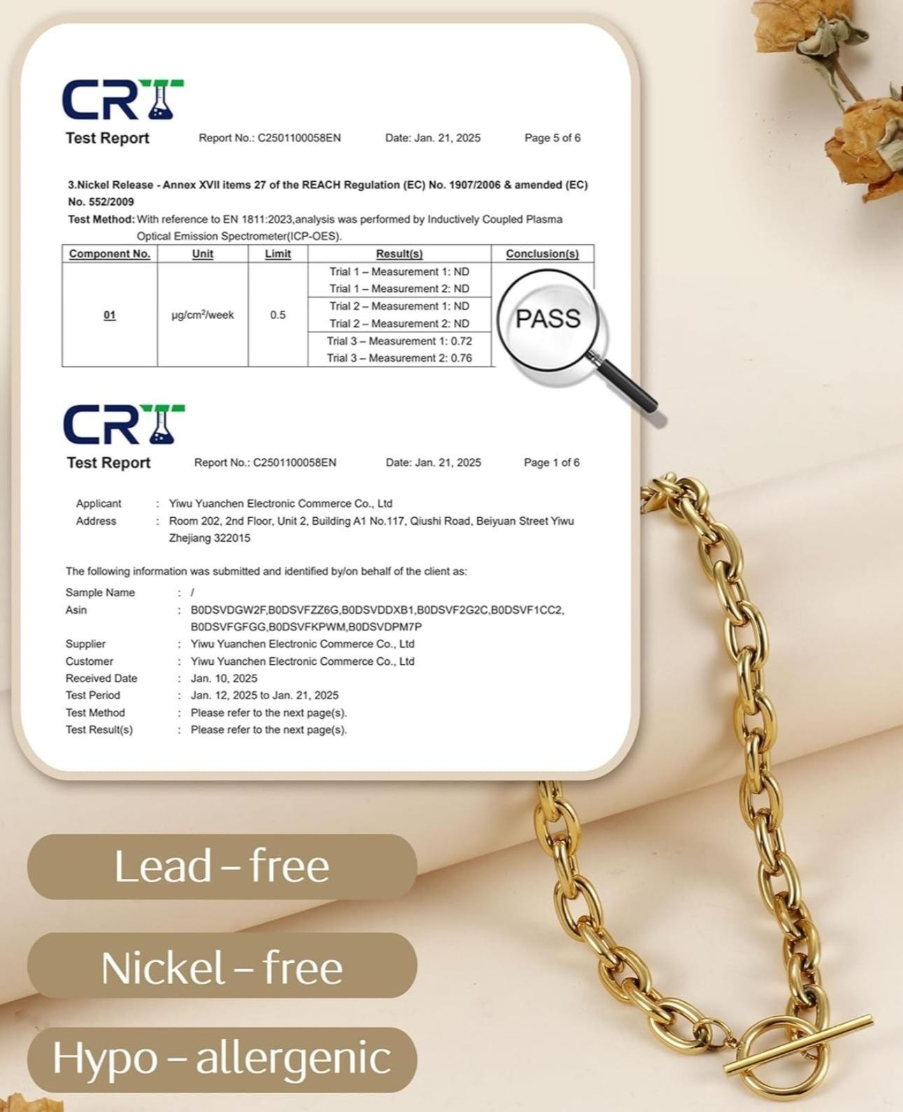 18k Gold Plated Stainless Steel Chic Chain Necklace with Toggle Clasp 011626