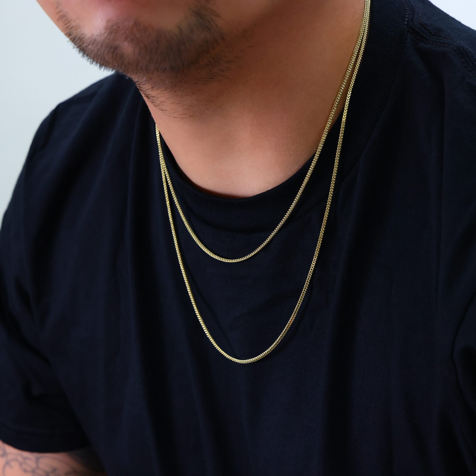 14K Yellow Gold Womens 2mm Franco Square Box Foxtail Wheat Necklace Chain 18″