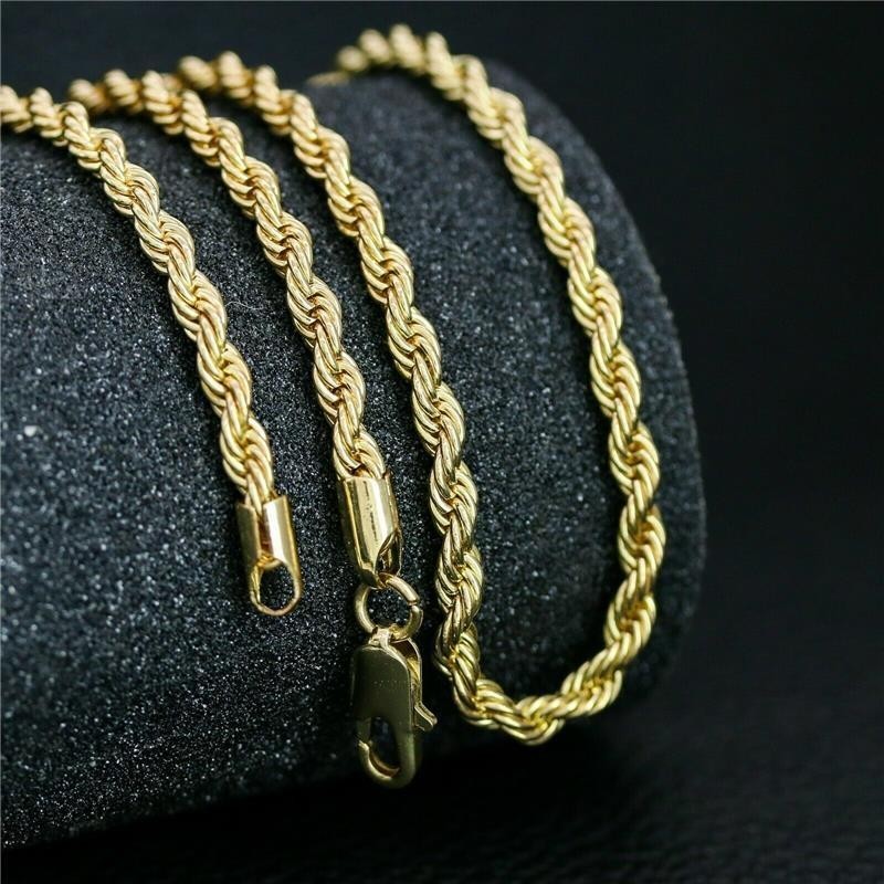 14K GP Mexican Centenario 50 Pesos CZ Pendant Figaro Rope Cuban Necklace Chain
