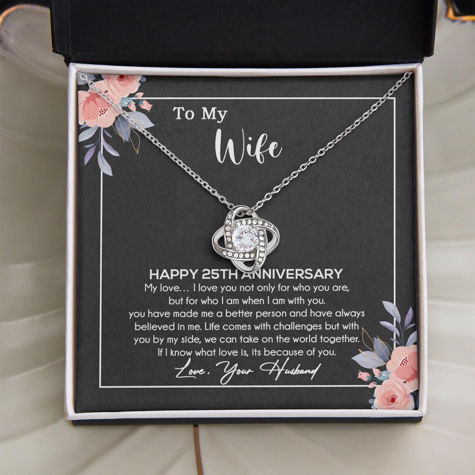 25th Anniversary Gift For Wife Necklace, 25 Year Anniversary, 25th Wedding Gift
