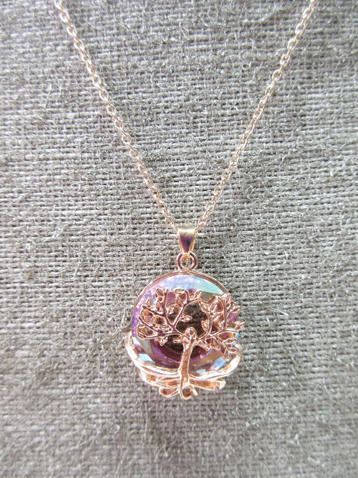 Tree Of Life Necklace Pendant Silver Gemstones Abalone Blue Family Strength Gift