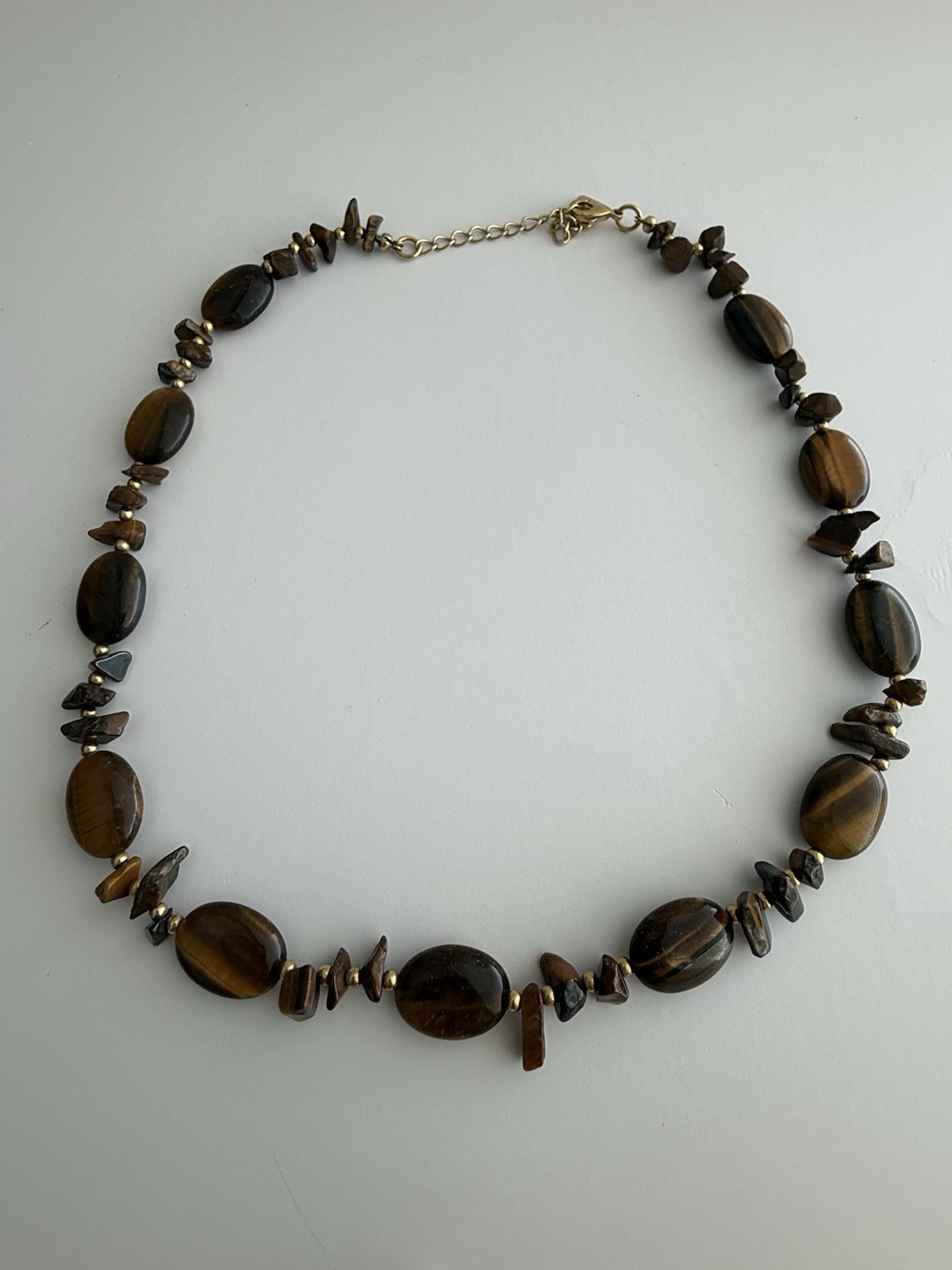 Chaps Brown and Black Tiger Eye Necklace Good Condition